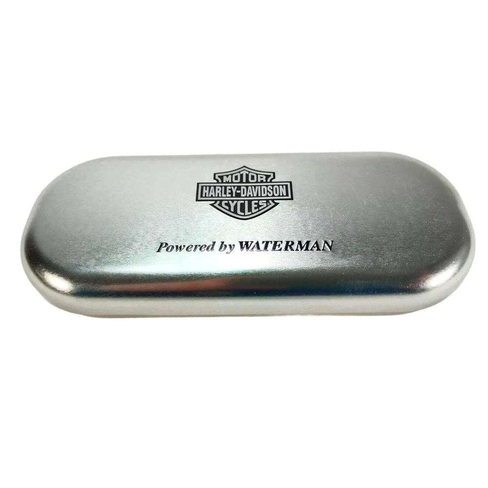 Harley-Davidson Powered by Waterman Silver Metal Pen Storage Tin CASE ONLY